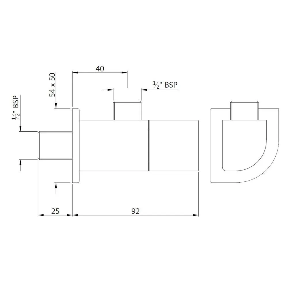 Jaquar Angle Valve with Wall Flange Alive series ALI-BCH-85053 Black Chrome - image 2