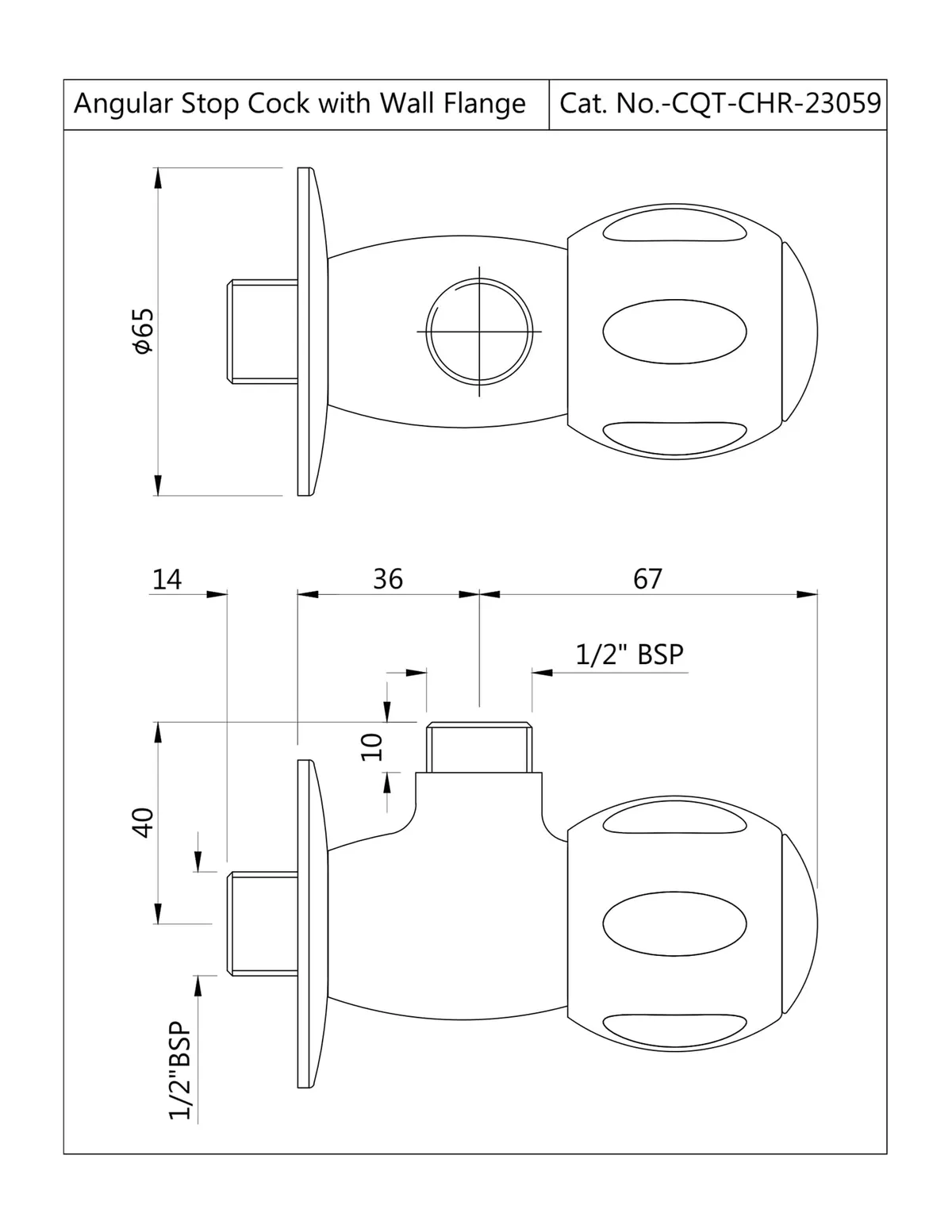 Jaquar Angle Valve with Wall Flange Clarion series CQT-CHR-23059 Chrome - image 2