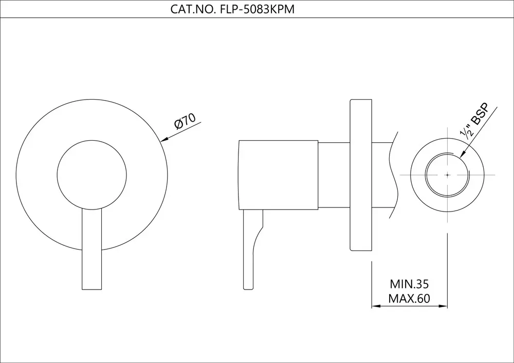 Jaquar Concealed Stop Valve and Flush Cock Exposed Parts Kit Continental Prime series FLP-BCH-5083KPM Black Chrome - image 2