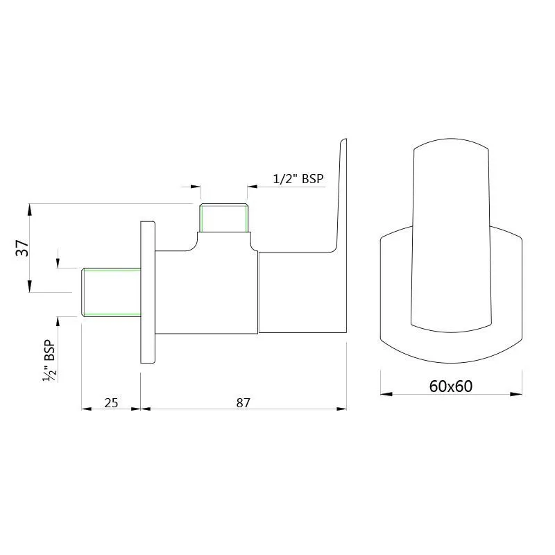 Jaquar Angle Valve with Wall Flange Kubix Prime series KUP-BCH-35053PM Black Chrome - image 2