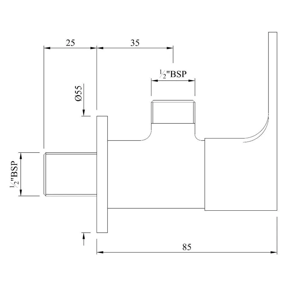 Jaquar Angle Valve with Wall Flange Vignette Prime series VGP-BCH-81053 Black Chrome - image 2