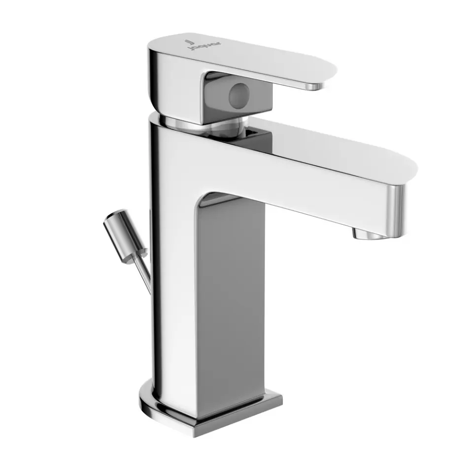 Jaquar Basin Mixer with Popup Waste, 450mm Braided Hoses Alive series ALI-CHR-85051B Chrome - image 1