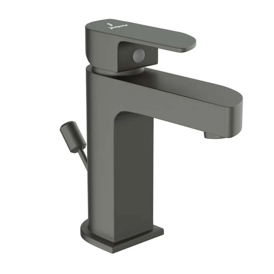 Jaquar Basin Mixer with Popup Waste, 450mm Braided Hoses Alive series ALI-GRF-85051B Graphite - image 1
