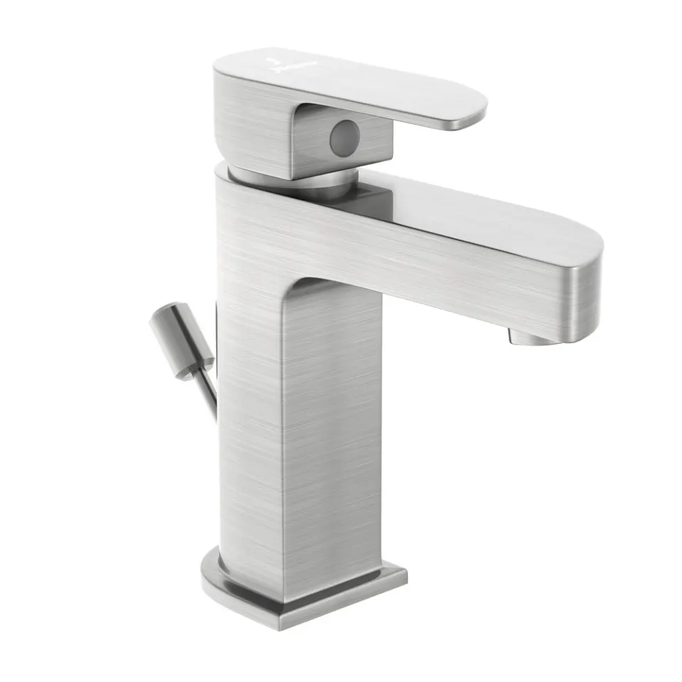 Jaquar Basin Mixer with Popup Waste, 450mm Braided Hoses Alive series ALI-SSF-85051B Stainless Steel - image 1