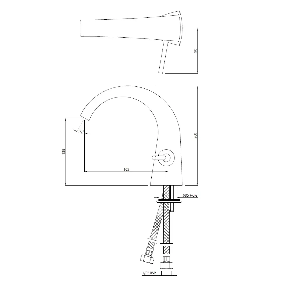 Jaquar Joystick Basin Mixer Arc series ARC-ABR-87011B Antique Bronze - image 2
