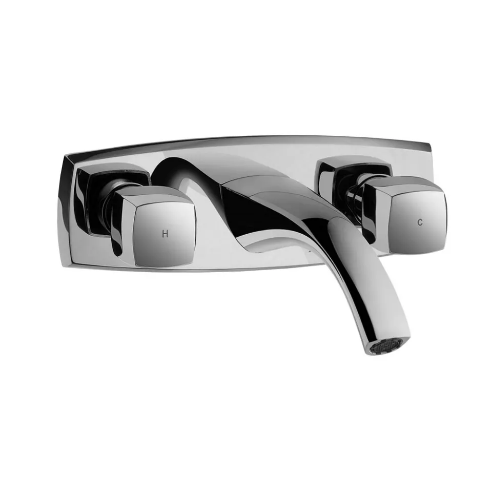 Jaquar Basin Mixer with Two Concealed Valves, Wall Mounted Arc series ARC-CHR-87433 Chrome - image 1