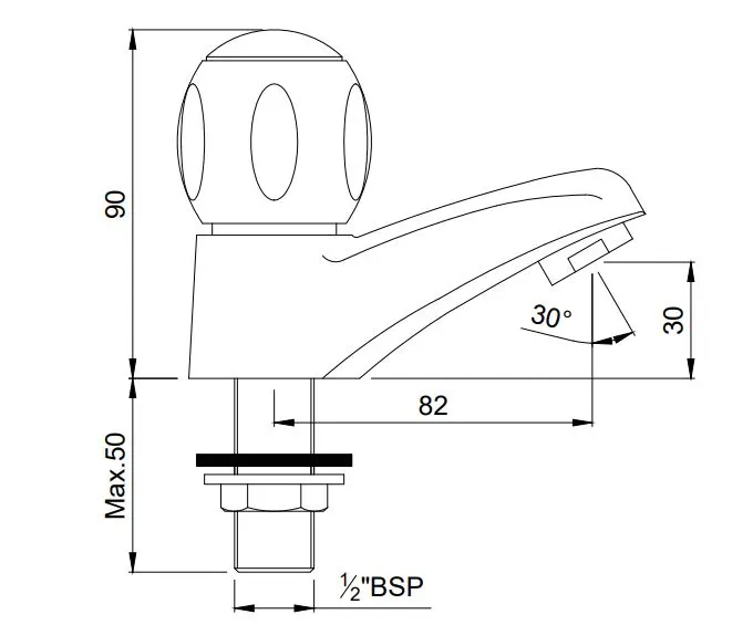 Jaquar Table Mounted Basin Tap Clarion series CQT-CHR-23011 Chrome - image 2