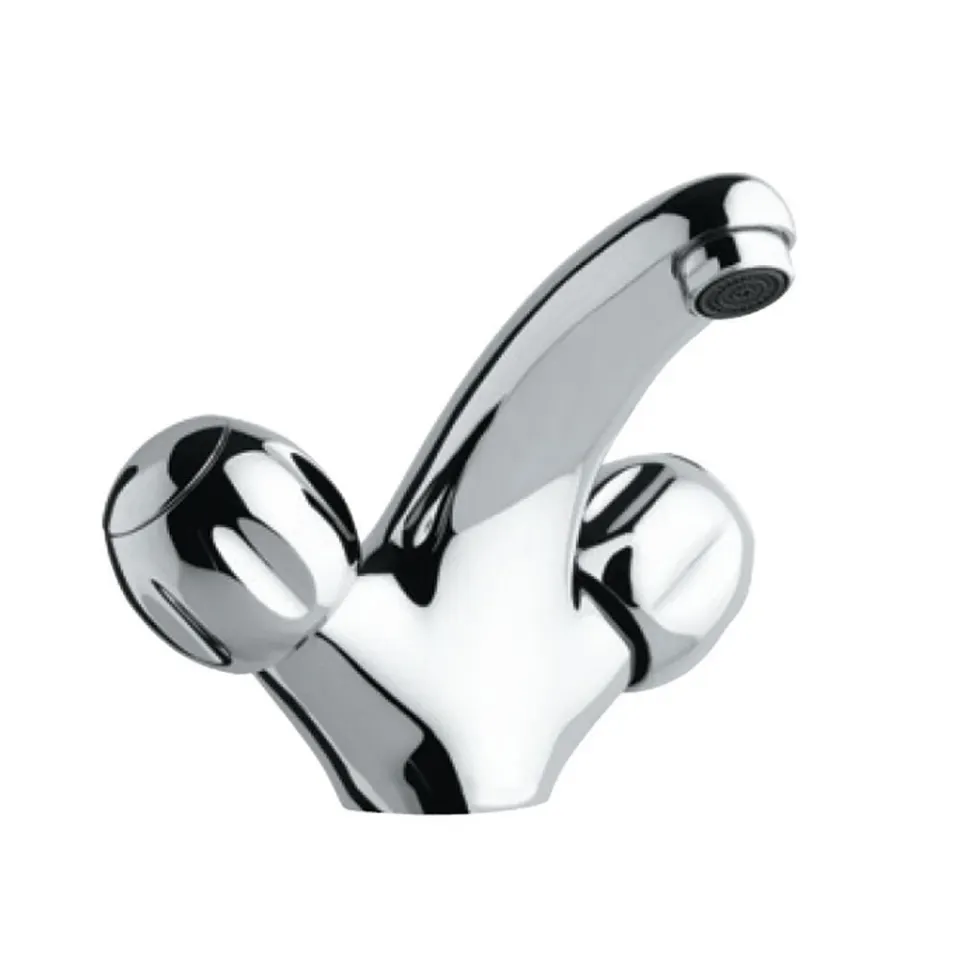 Jaquar Single Hole Basin Mixer without Popup Waste, 450mm Braided Hoses Clarion series CQT-CHR-23167B Chrome - image 1