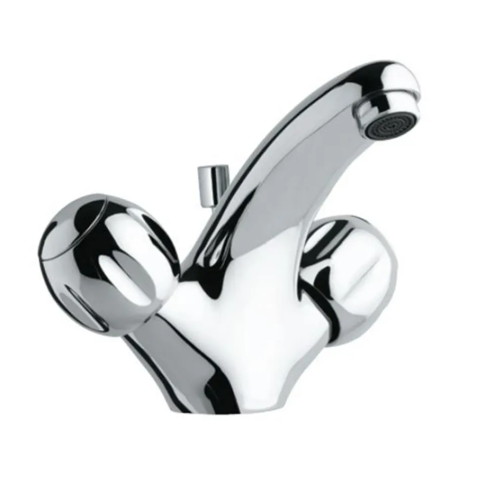 Jaquar Single Hole Basin Mixer with Popup Waste, 450mm Braided Hoses Clarion series CQT-CHR-23169B Chrome - image 1