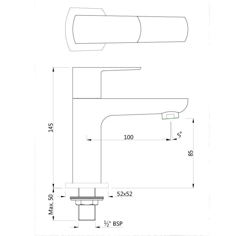Jaquar Table Mounted Basin Tap Kubix Prime series KUP-BLM-35001PM Black Matt - image 2