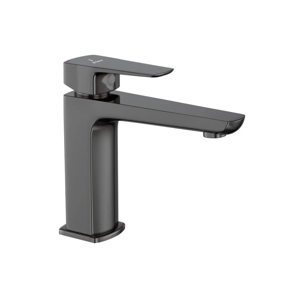 Jaquar Basin Mixer without Popup Waste, 450mm Braided Hoses Kubix Prime series KUP-BCH-35011BPM Black Chrome - image 1