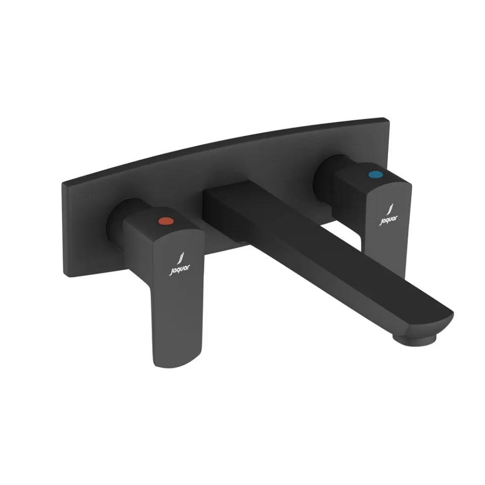 Jaquar Basin Mixer with Two Concealed Valves, Wall Mounted Kubix Prime series KUP-BLM-35433PM Black Matt - image 1