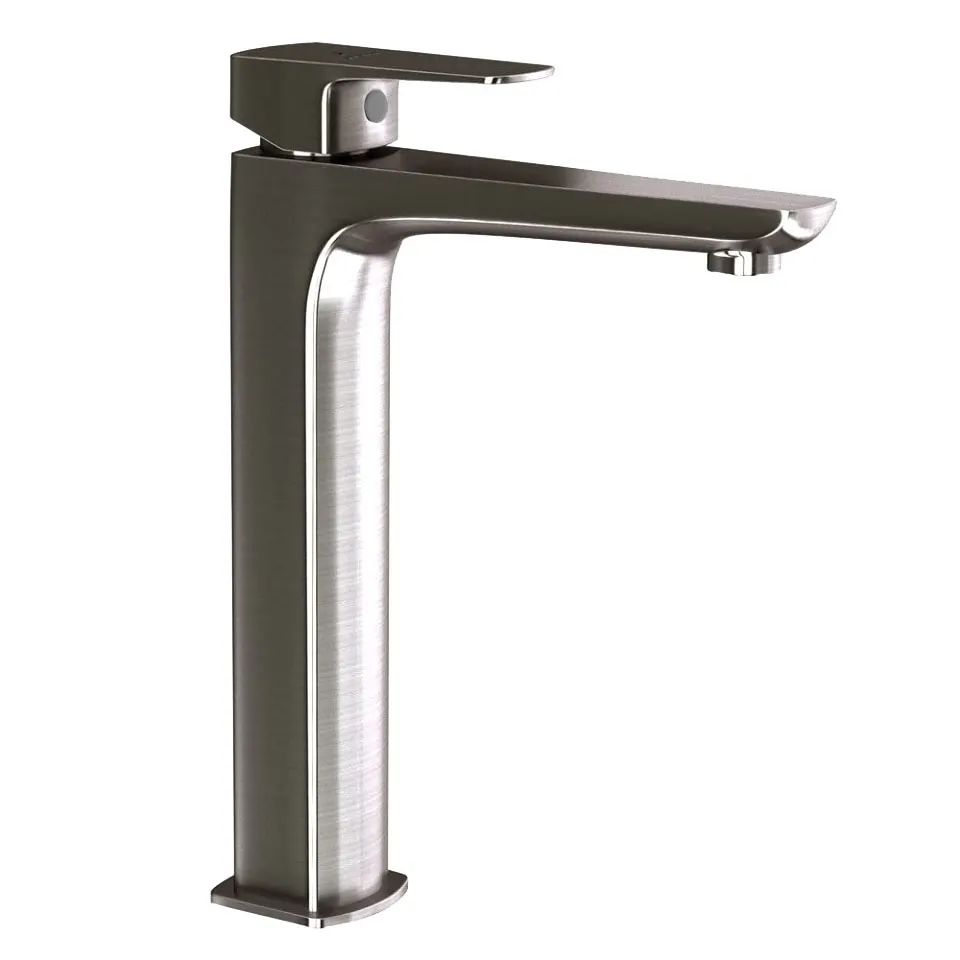 Jaquar Tall Boy Basin Mixer, 155mm Extension Body, 600mm Braided Hoses Kubix Prime series KUP-SSF-35005BPM Stainless Steel - image 1