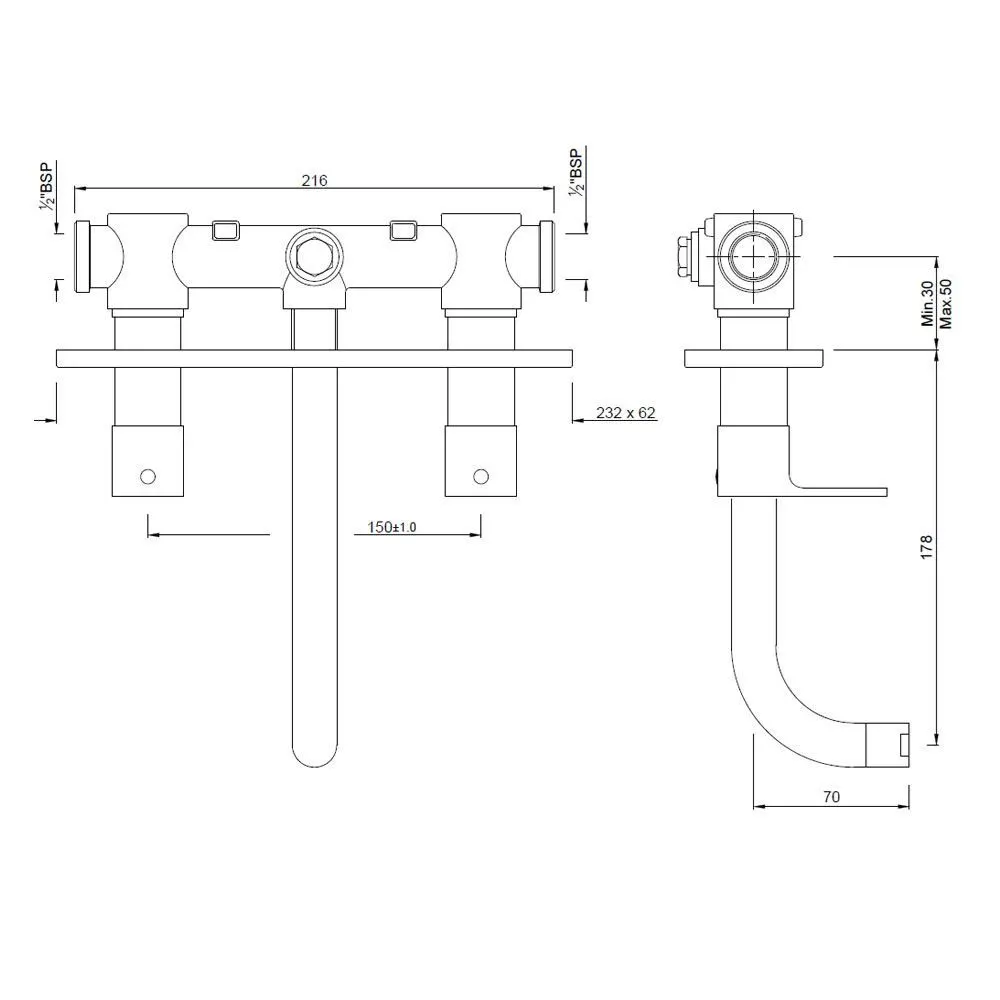 Jaquar Two Concealed Valve Basin Mixer for Wall Mounting Lyric series LYR-CHR-38433 Chrome - image 2
