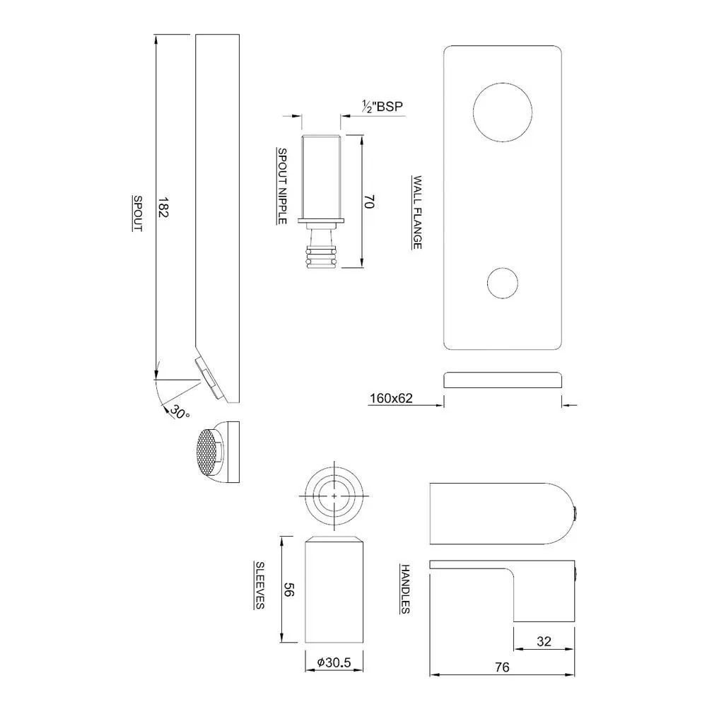 Jaquar Exposed Part Kit for Single Concealed Valve with Basin Spout Lyric series LYR-CHR-38441K Chrome - image 2