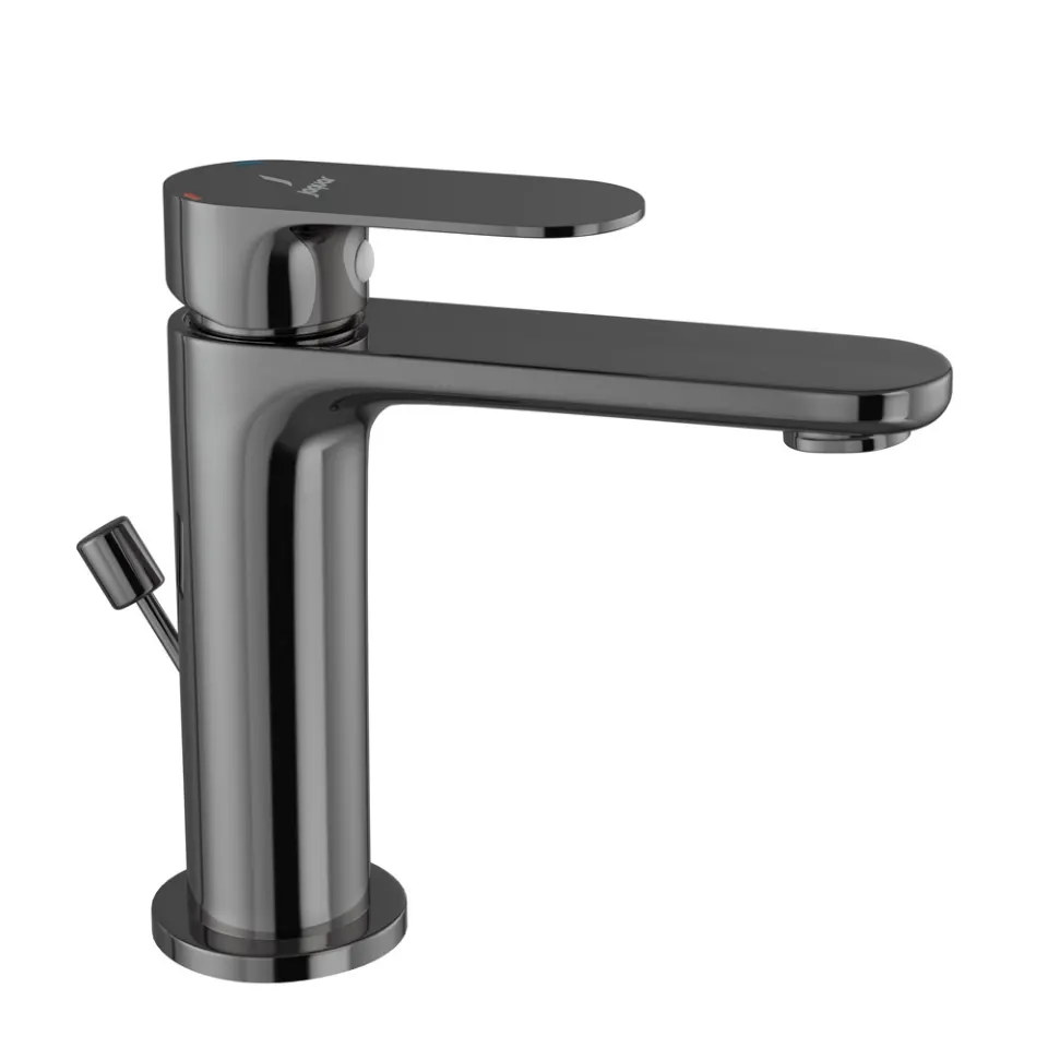 Jaquar Basin Mixer with Popup Waste and 450mm Braided Hoses Opal Prime series OPP-BCH-15051BPM Black Chrome - image 1