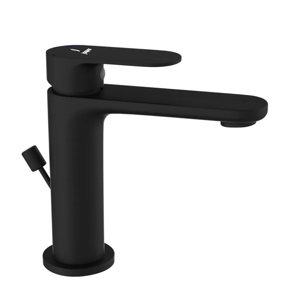 Jaquar Basin Mixer with Popup Waste and 450mm Braided Hoses Opal Prime series OPP-BLM-15051BPM Black Matt - image 1