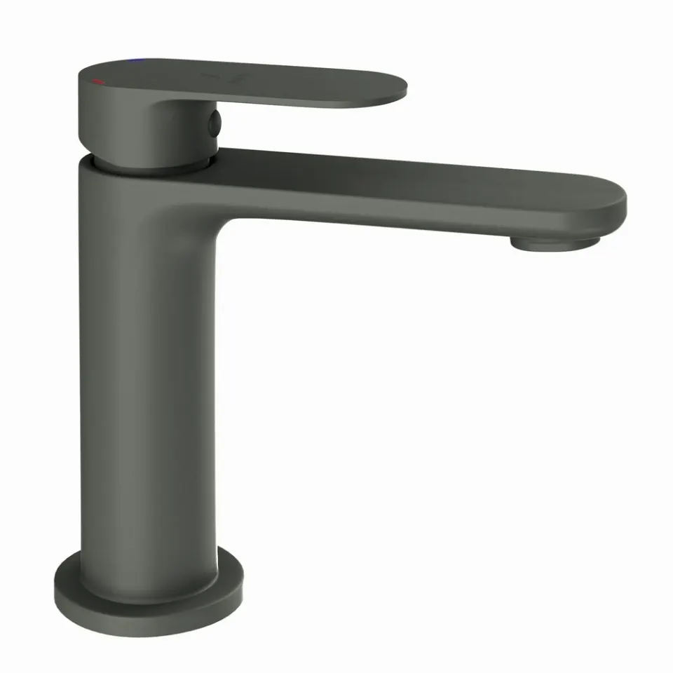 Jaquar Basin Mixer without Popup Waste, with 450mm Braided Hoses Opal Prime series OPP-GRF-15011BPM Graphite - image 1