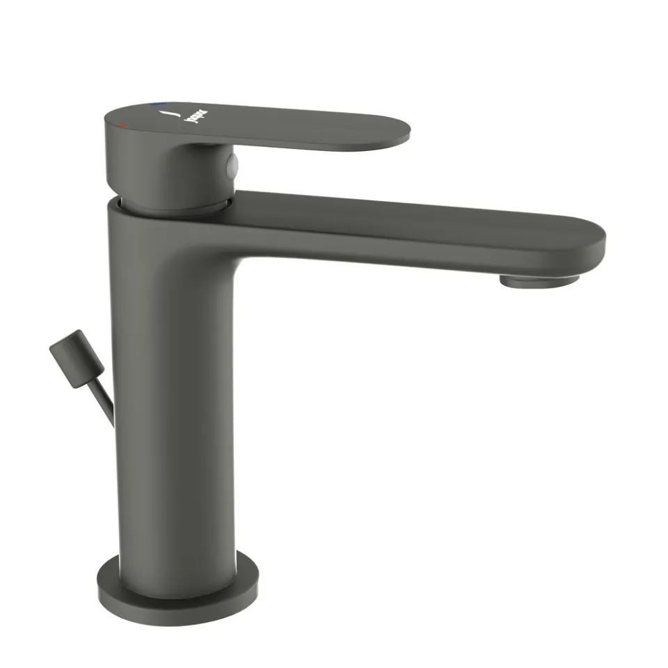 Jaquar Basin Mixer with Popup Waste and 450mm Braided Hoses Opal Prime series OPP-GRF-15051BPM Graphite - image 1