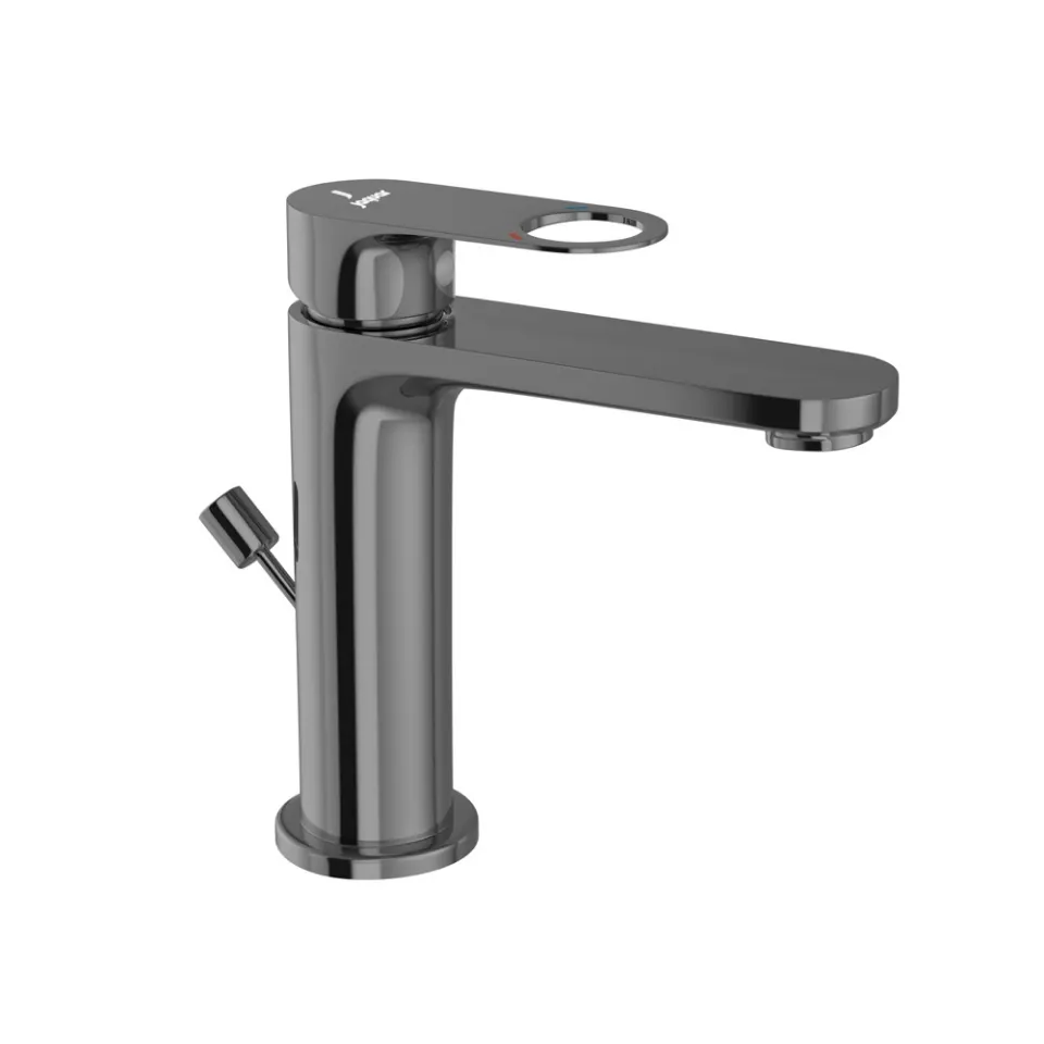 Jaquar Basin Mixer with Popup Waste and 450mm Braided Hoses Ornamix Prime series ORP-BCH-10051BPM Black Chrome - image 1