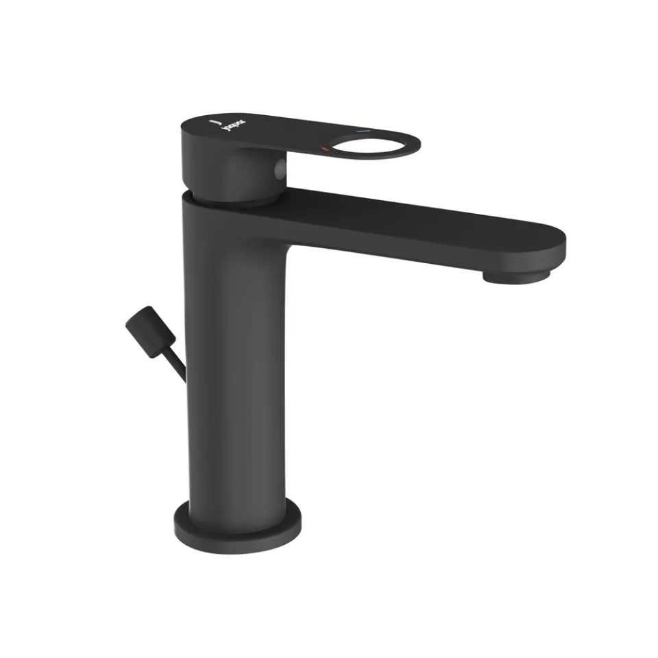 Jaquar Basin Mixer with Popup Waste and 450mm Braided Hoses Ornamix Prime series ORP-BLM-10051BPM Black Matt - image 1
