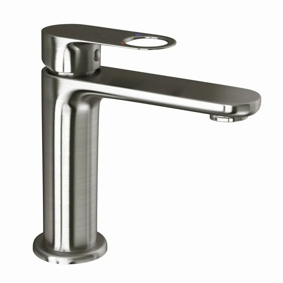 Jaquar Basin Mixer without Popup Waste, with 450mm Braided Hoses Ornamix Prime series ORP-SSF-10011BPM Stainless Steel - image 1