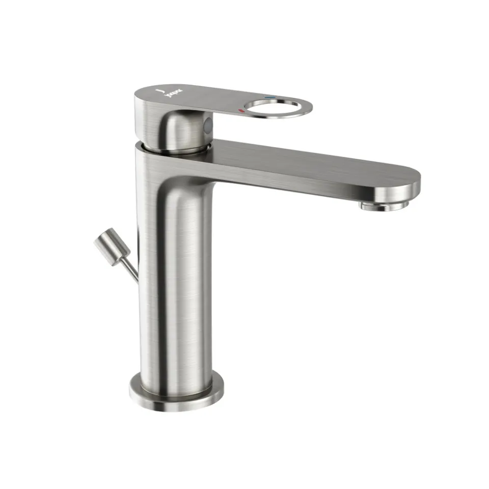 Jaquar Basin Mixer with Popup Waste and 450mm Braided Hoses Ornamix Prime series ORP-SSF-10051BPM Stainless Steel - image 1