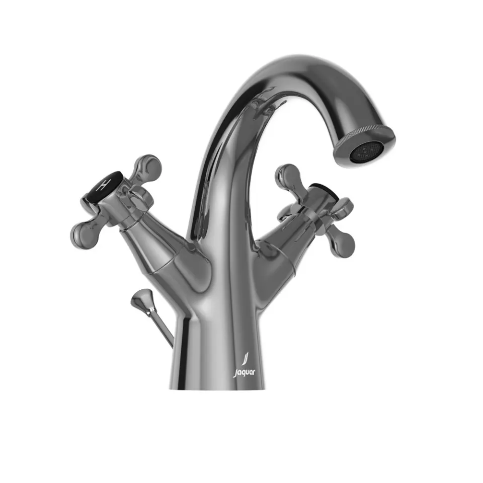 Jaquar Central Hole Basin Mixer with Popup Waste System Queen's Prime series QQP-BCH-7169BPM Black Chrome - image 1