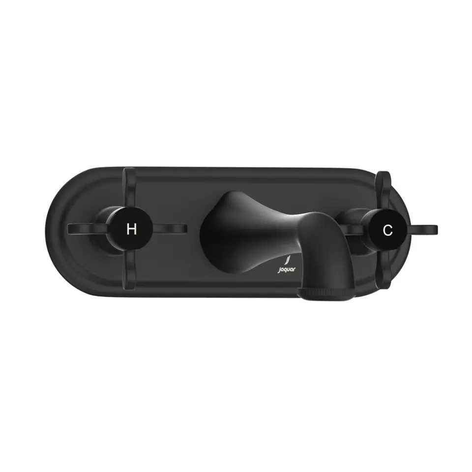 Jaquar Two Concealed Valve Basin Mixer for Wall Mounting Queens Prime series QQP-BLM-7433PM Black Matt - image 1