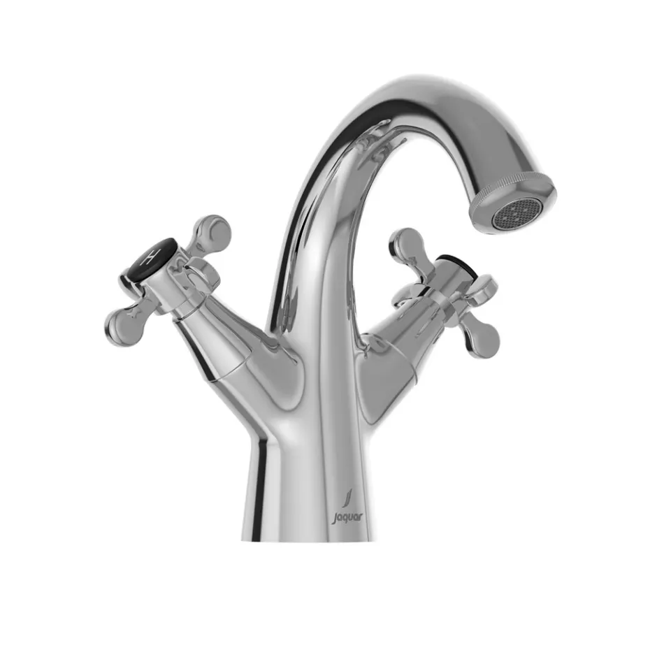 Jaquar Single Hole Basin Mixer, No Popup Waste, 450mm Braided Hoses Queens Prime series QQP-CHR-7167BPM Chrome - image 1