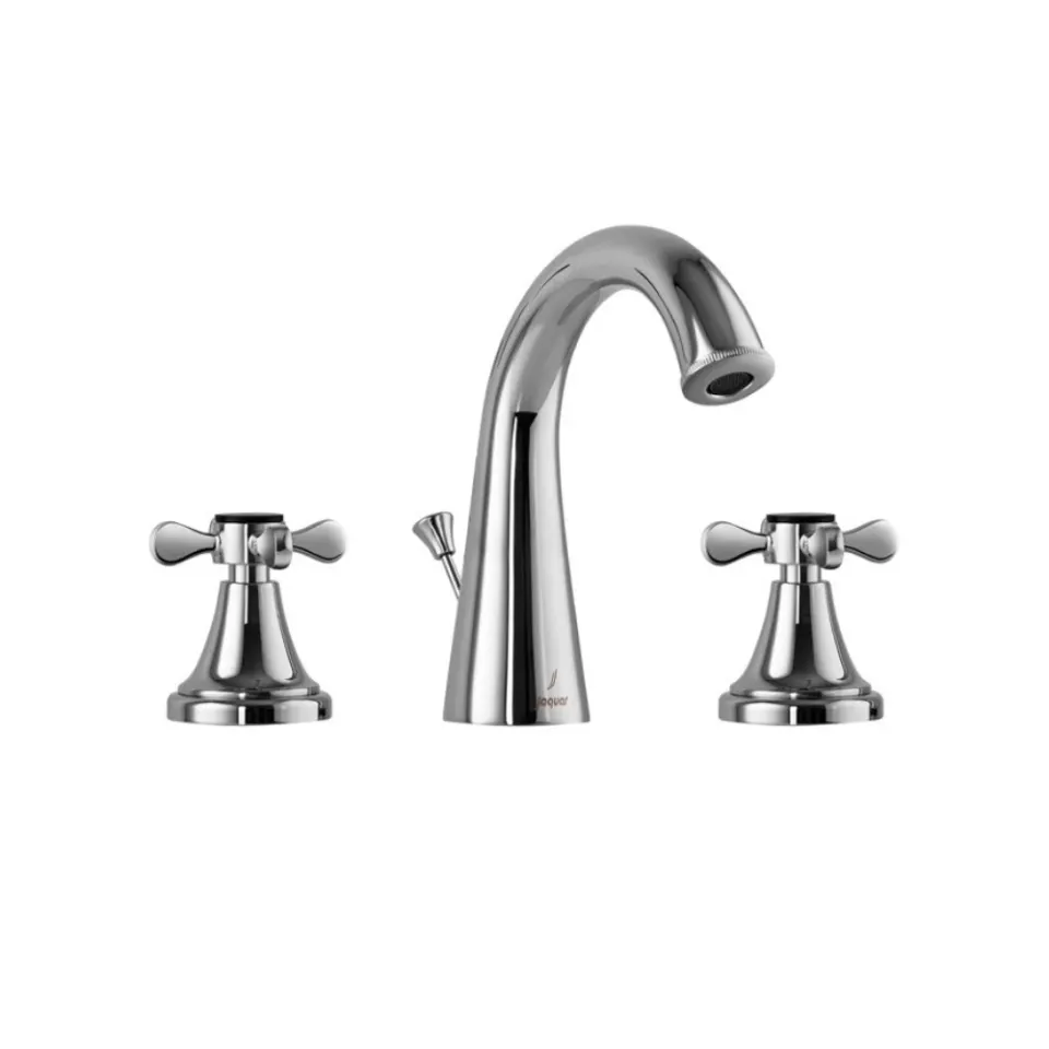 Jaquar 3-Hole Basin Mixer with Popup Waste System Queen's Prime Faucets series QQP-CHR-7191PM Chrome - image 1