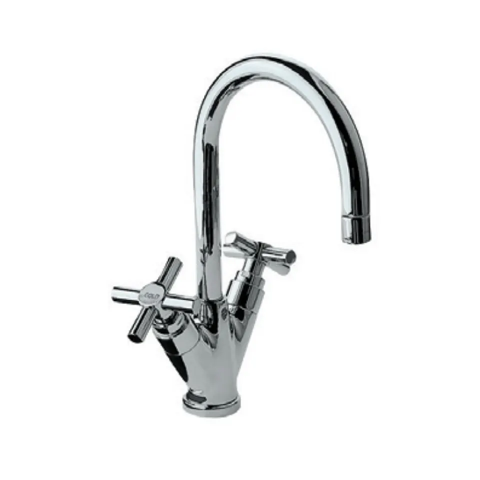 Jaquar Single Hole Basin Mixer, No Popup Waste, 450mm Hoses, 15mm Cartridge Solo series SOL-CHR-6167B Chrome - image 1