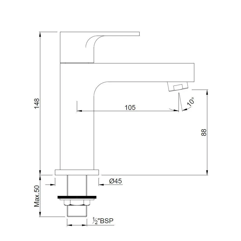 Jaquar Basin Tap for Deck Mounting Vignette Prime series VGP-SSF-81001 Stainless Steel - image 2