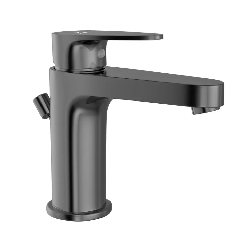 Jaquar Basin Mixer with Popup Waste and 450mm Braided Hoses Vignette Prime series VGP-BCH-81051B Black Chrome - image 1
