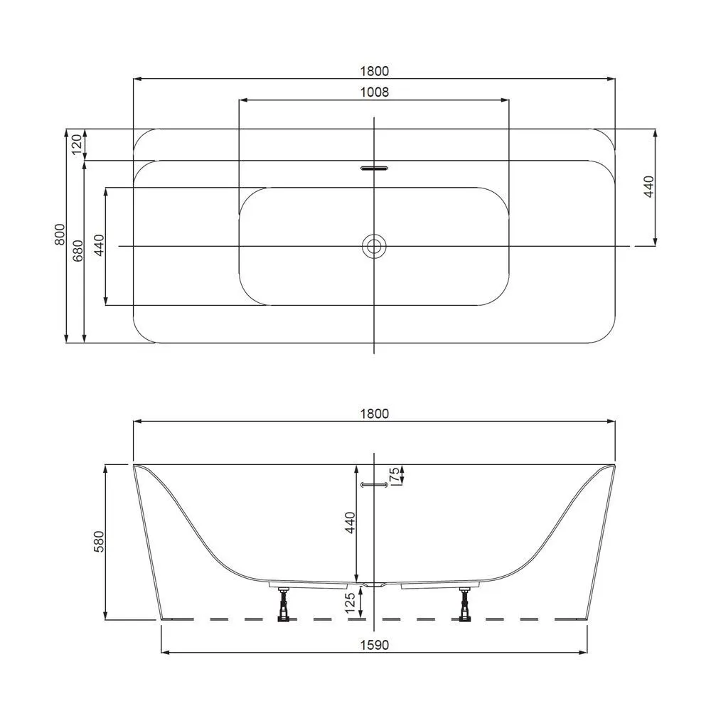Jaquar Laguna Freestanding Bathtub, 1800 x 800 x 440 mm JBT-WHT-FSBTLG6001 Standard - image 2