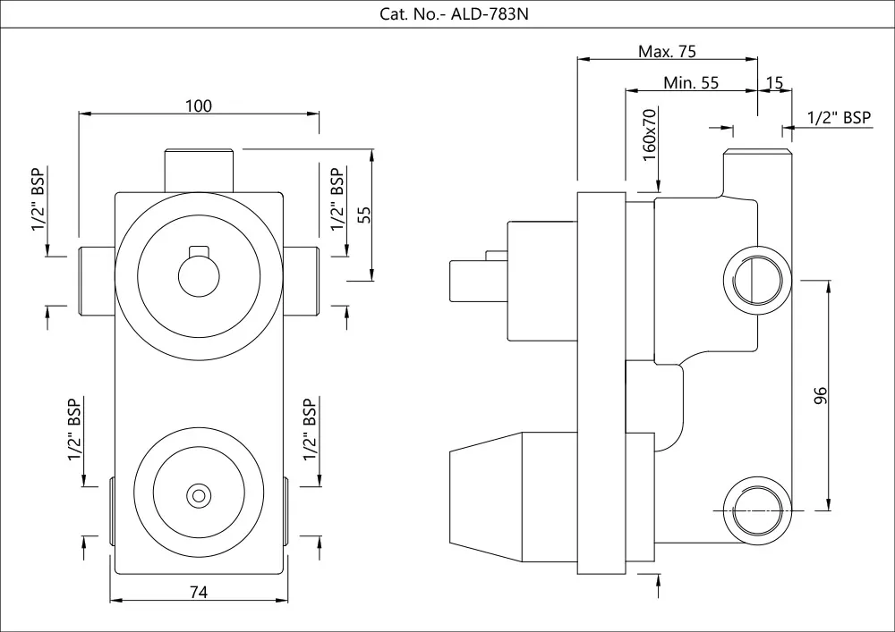 Jaquar Shower Mixer Concealed Body with 3 Way Diverter Aquamax series ALD-CHR-783N Chrome - image 2