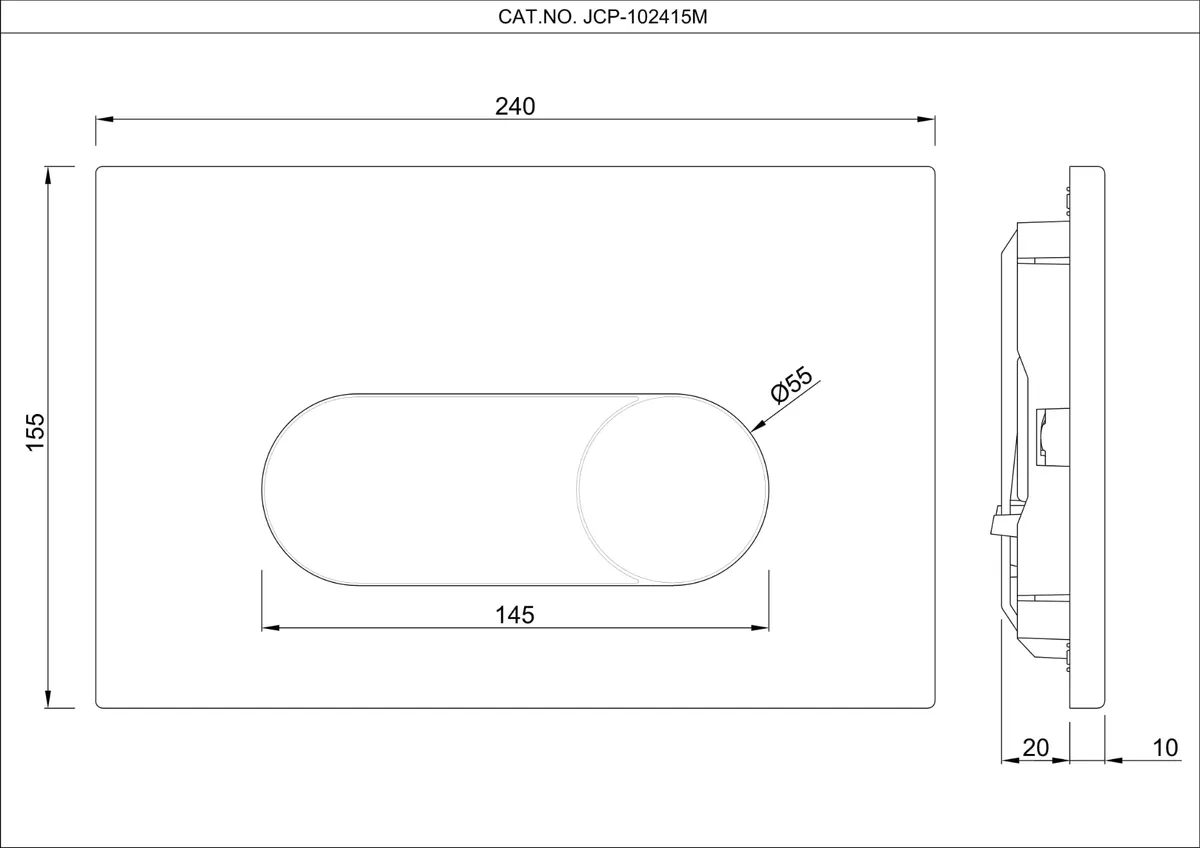 Jaquar Control Plate Ornamix Prime Flush Plates series JCP-BLM-102415 Black Matt - image 2
