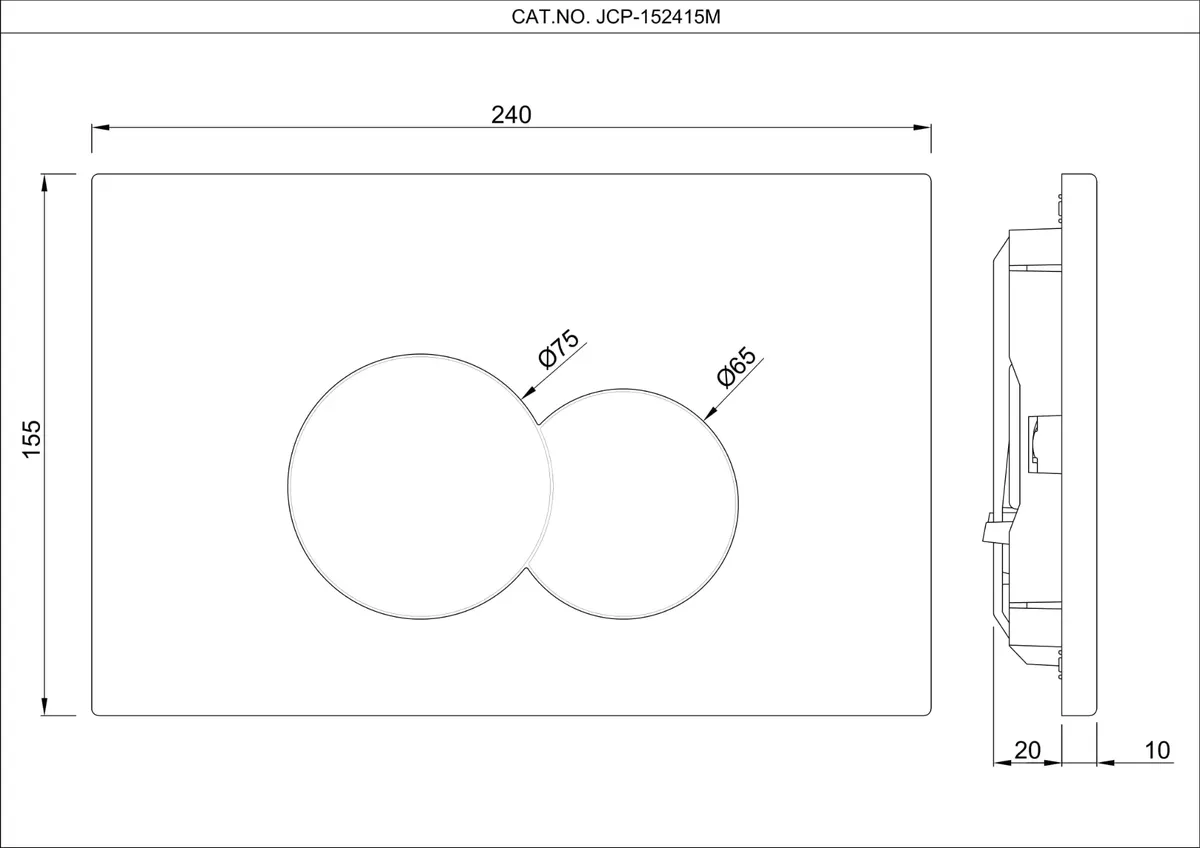 Jaquar Control Plate Opal Flush Plates series JCP-BLM-152415 Black Matt - image 2