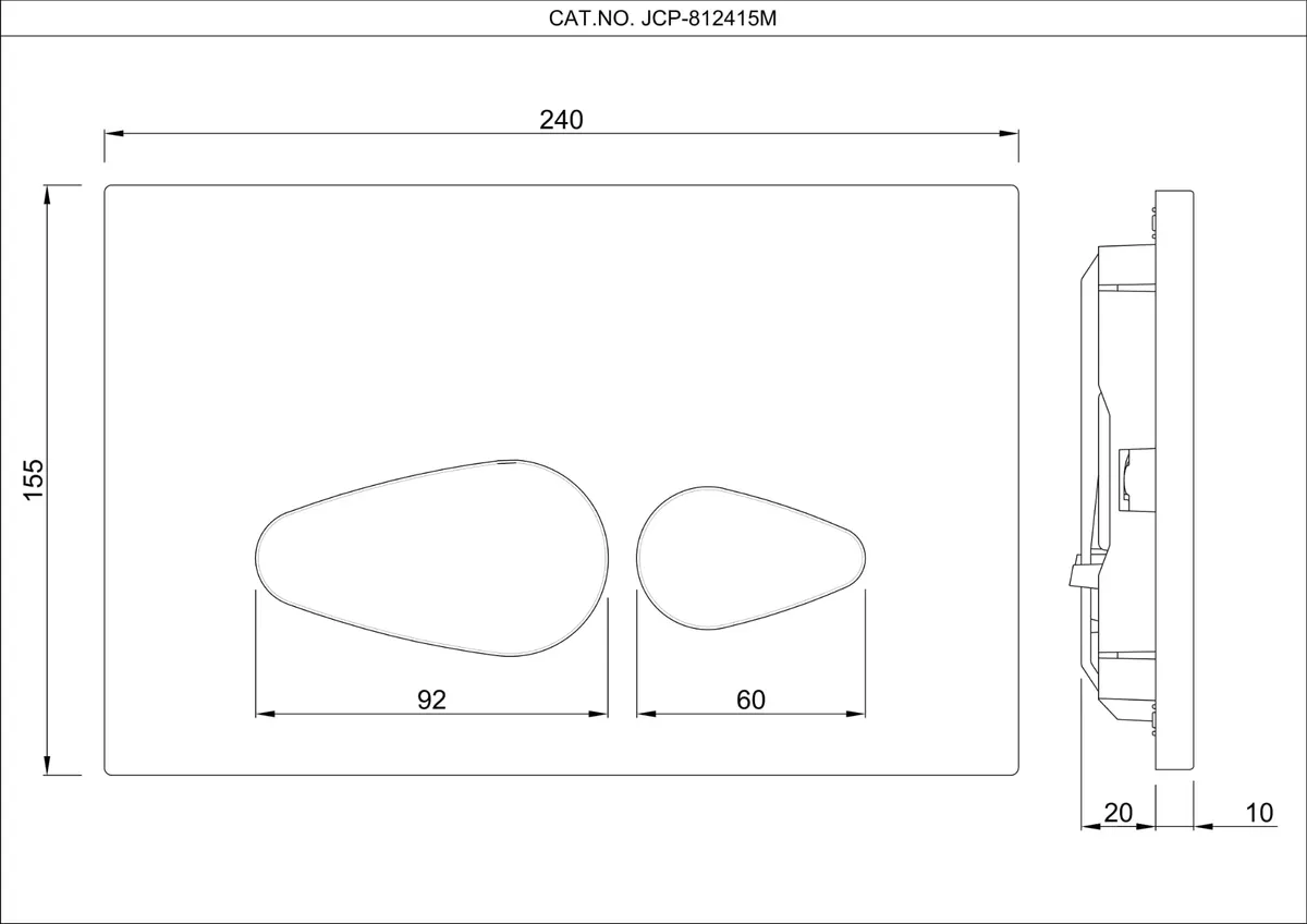 Jaquar Control Plate Vignette Prime Flush Plates series JCP-BLM-812415 Black Matt - image 2