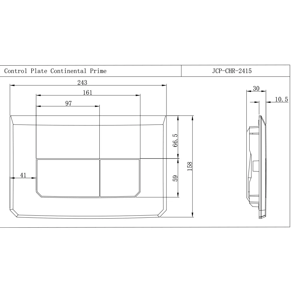 Jaquar Control Plate Continental Prime Flush Plates series JCP-CHR-2415 Chrome - image 2