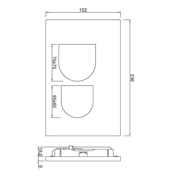 Jaquar Control Plate D’arc Flush Plates series JCP-CHR-372415 Chrome - image 2