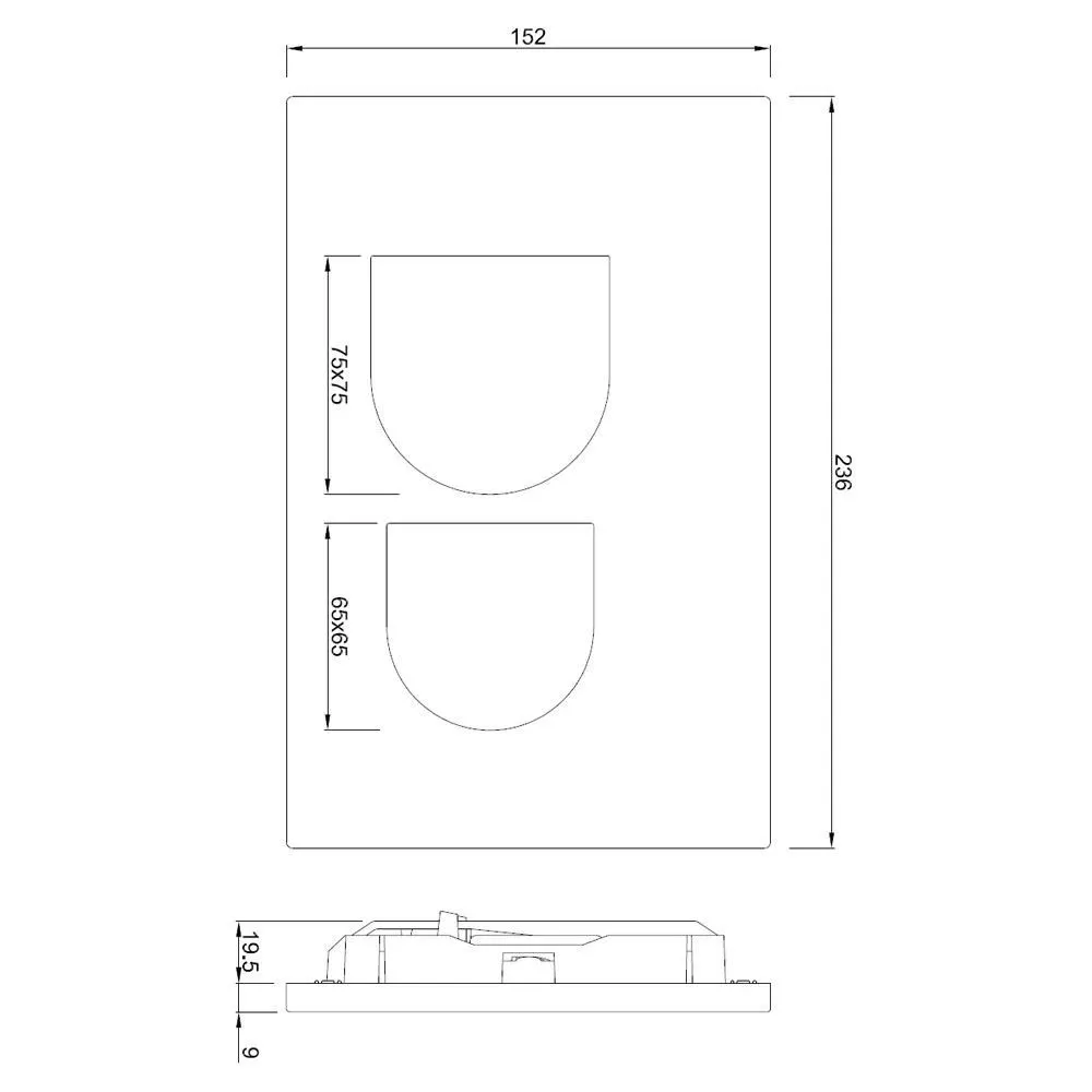 Jaquar Control Plate Aria Flush Plates series JCP-CHR-392415 Chrome - image 2