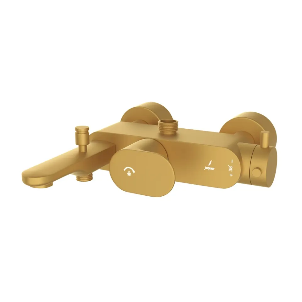 Jaquar Exposed Thermostatic Bath & Shower Mixer 3-in-1 System Thermostatic Mixers series OPP-GMP-15663PM Gold Matt PVD - image 1