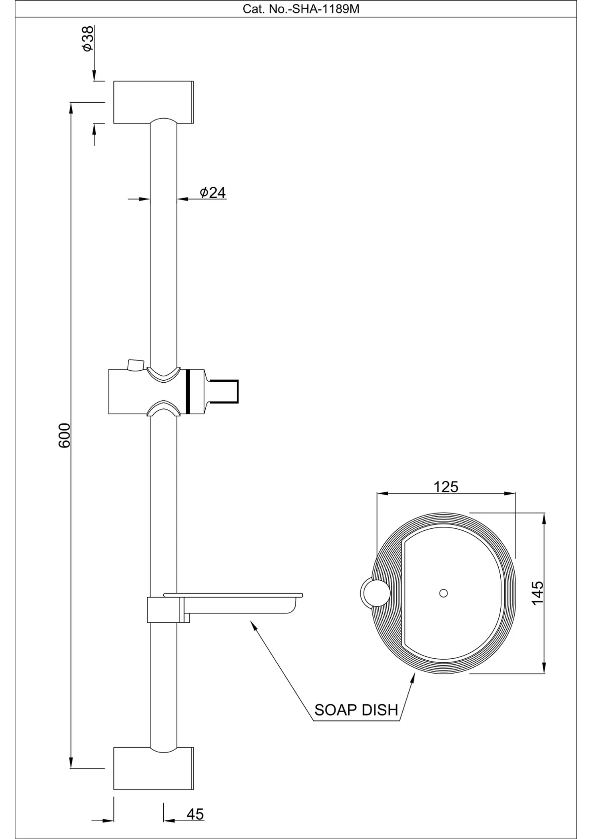 Jaquar Sliding Rail Shower Accessories series SHA-BCH-1189M Black Chrome - image 2