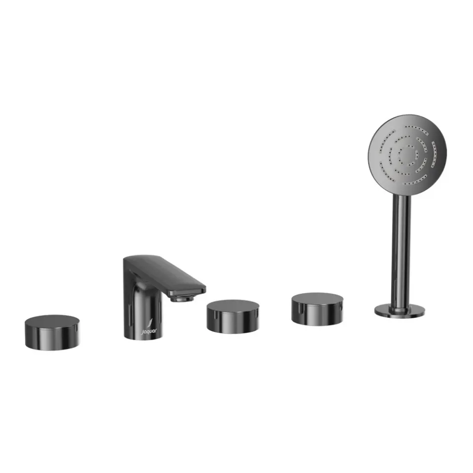 Jaquar 5-Hole Bath Tub Mixer Laguna Faucets series LAG-BCH-91287 Black Chrome - image 1