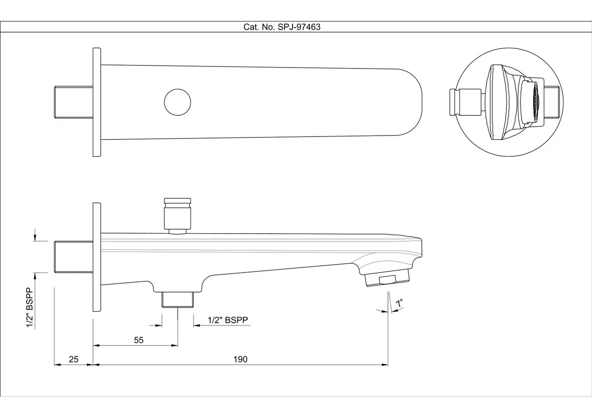 Jaquar Bath Tub Spout Vertis series SPJ-BCH-97463 Black Chrome - image 2