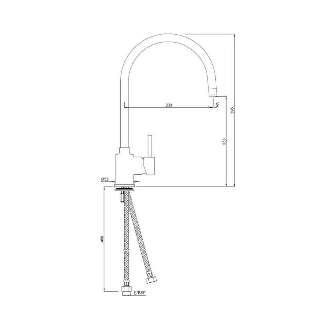 Jaquar table mounted regular kitchen sink mixer Florentine FLR-5179B with swinging spout in chrome finish FLR-CHR-5179B Standard - image 2