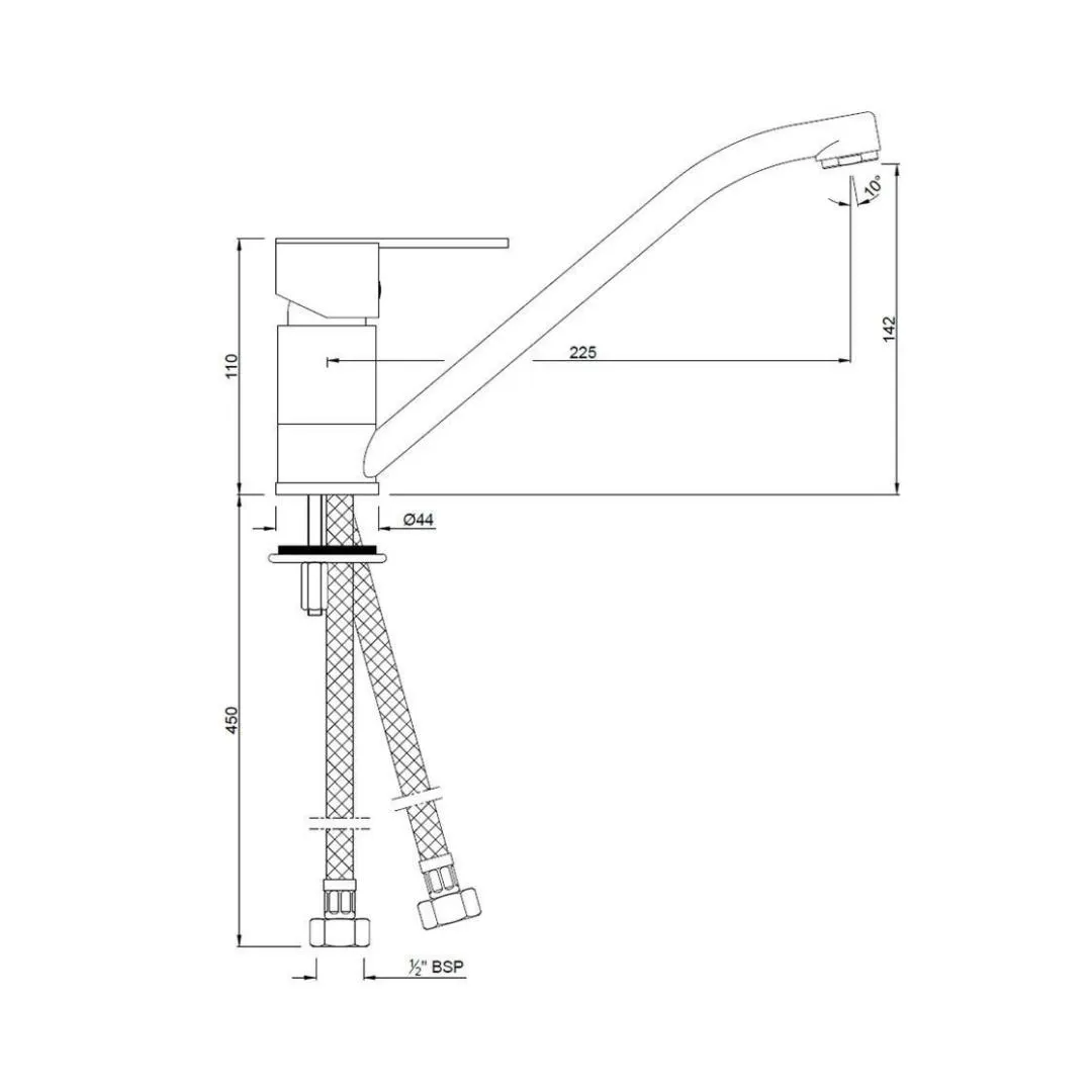 Jaquar table mounted regular kitchen sink mixer Fonte FON-40173B with swinging spout in chrome finish FON-CHR-40173B Standard - image 2