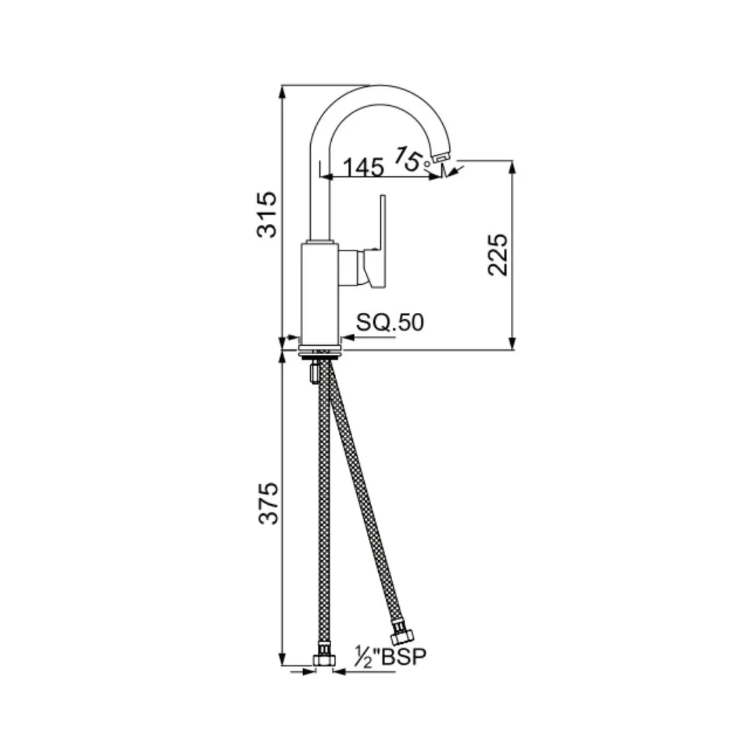 Jaquar table mounted regular kitchen sink mixer kubix-f KUB-35179FB with swinging spout in chrome finish KUB-CHR-35179FB Standard - image 2