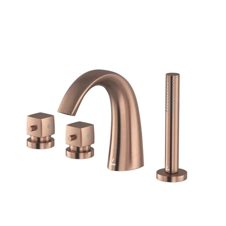 Jaquar 2 Way Thermostatic Bath Filler, 4 Hole Deck Mounted Thermostatic Mixers series ARC-ACR-87677 Antique Copper - image 1